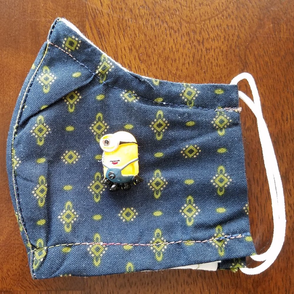 Face Mask KIDS Navy and Yellow Removable Minions 3